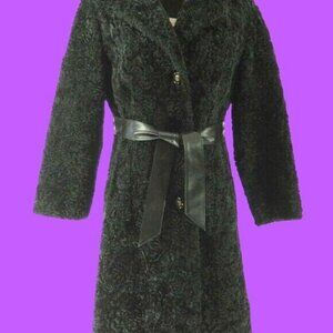 Vintage Real Curly Shearling Fur Coat Ov
